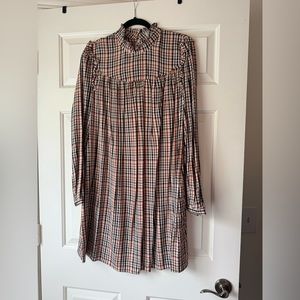 Women’s Plaid Fall Long Sleeved Dress (L)
